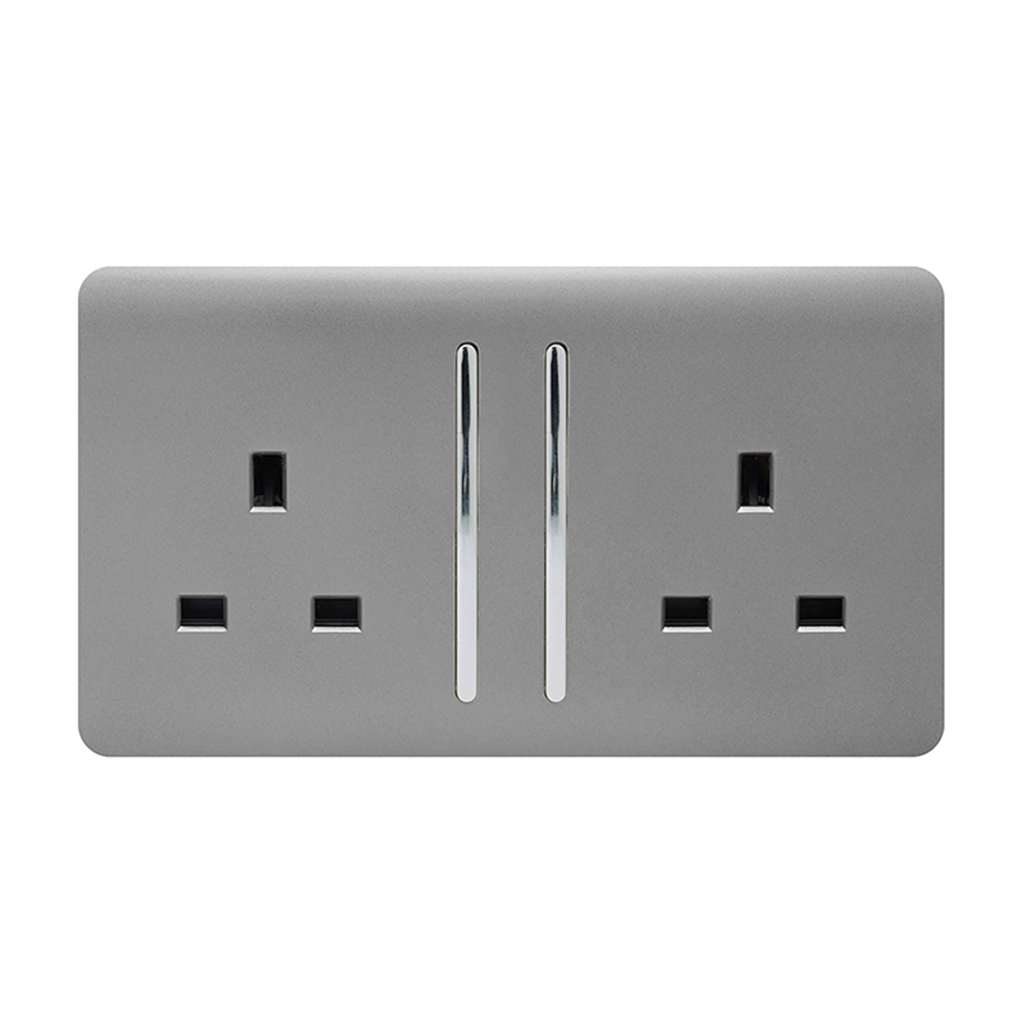 ART-SKT213LLG  2 Gang 13Amp Long Switched Double Socket Light Grey